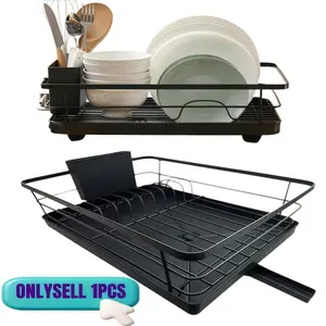 Stainless Steel Dish Drying Rack, Automatic Drainage Rust-Resistant Space-Saving Kitchen Organizer, Cutlery Holder, Bowl Drainer, Utensils, Home Decor