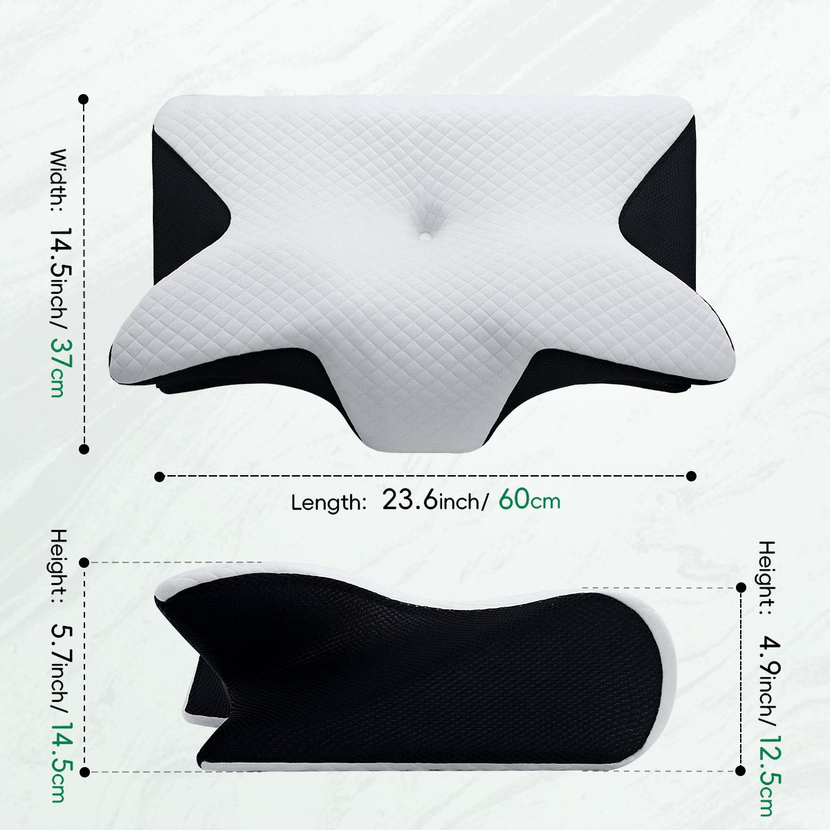 Memory Foam Neck Pillow, 1 Count Breathable Orthopedic Ergonomic Memory Foam Neck Pillow, Comfortable & Supportive Sleep Pillow for Side & Back Sleepers
