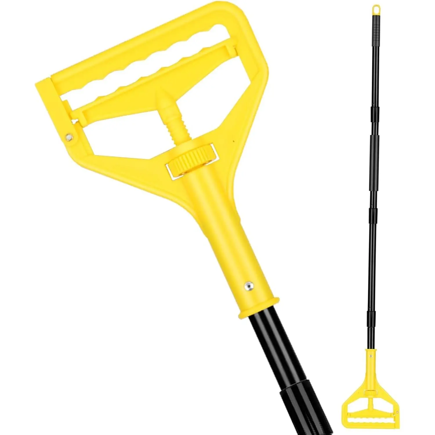 Commercial Mop Handle Heavy Duty,60" Industrial Mop Stick | Wet Mops Head Replacement Holder for Professional Home, Commercial, Industrial, Garage Floor Cleaning, Yellow