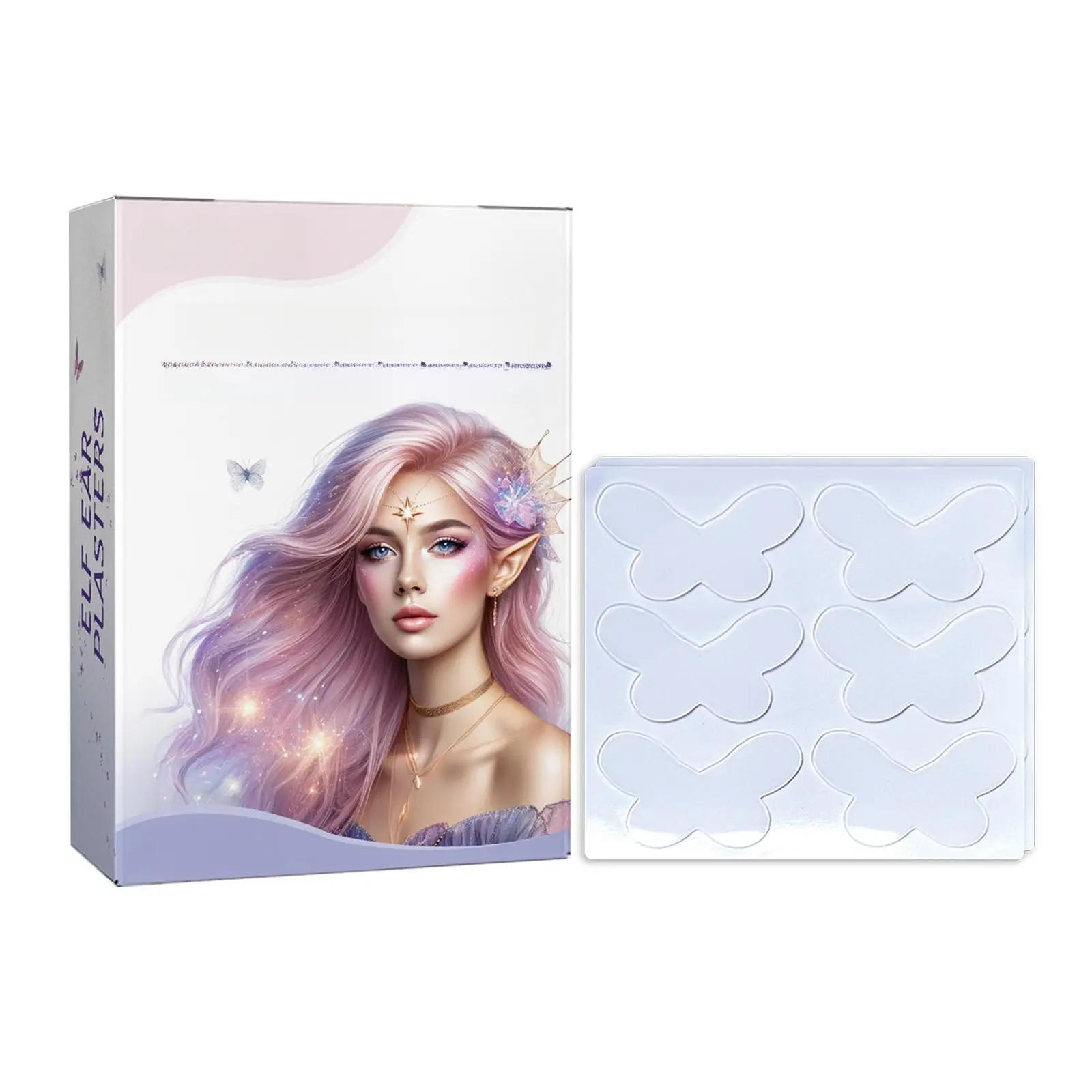 Butterfly Shape Invisible Elastic Ear Support Stickers - Lightweight Breathable Film Correction Tape for Protruding Ear Modification, Daily Makeup & Shooting Use