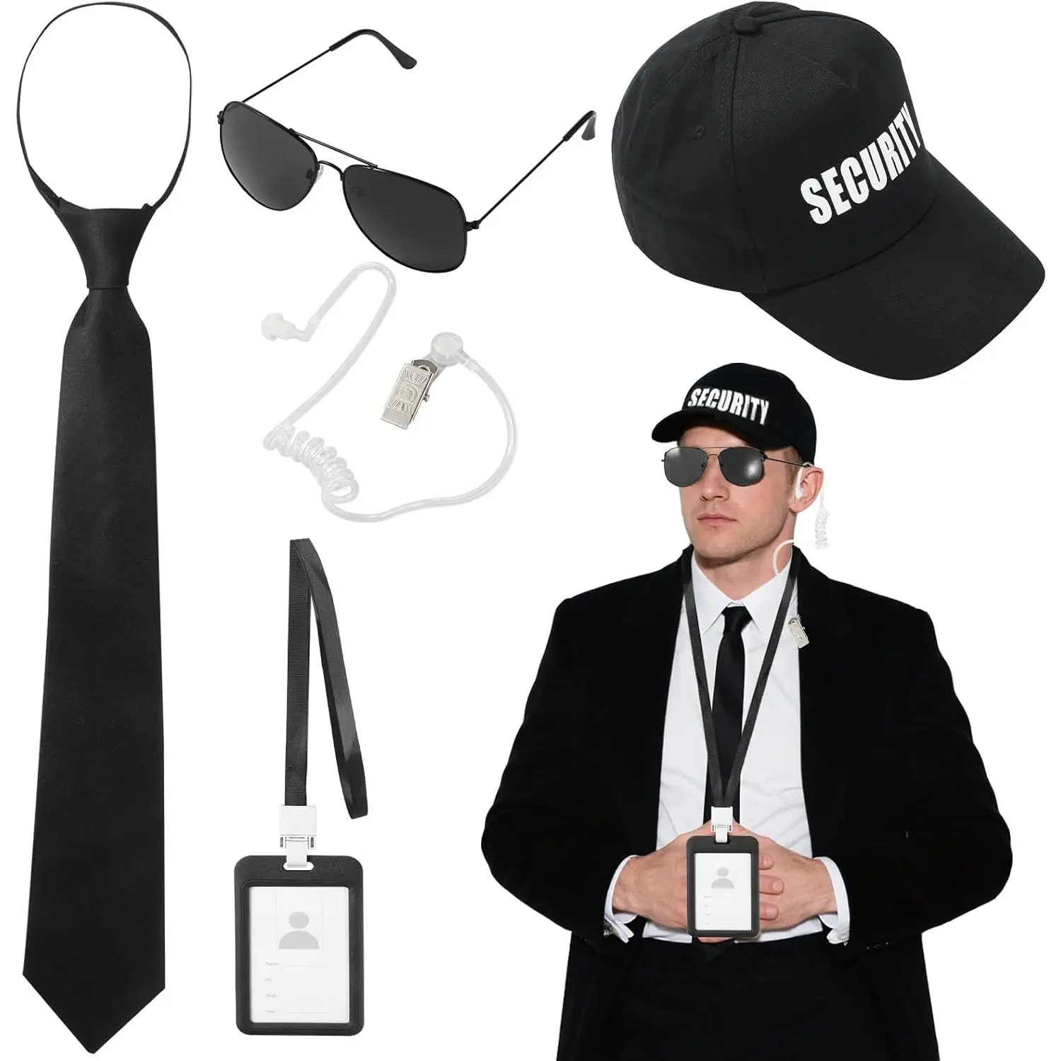 Agent Costume Set   Service Outfit Accessory Kit for Teens Adults   Halloween Party