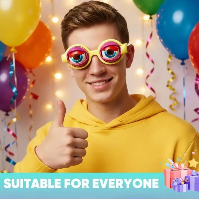 Kinetic Crazy Eyes Glasses - Moving Eyeball Novelty Eyewear for Costume Parties, Halloween & Photo Props, Accessories