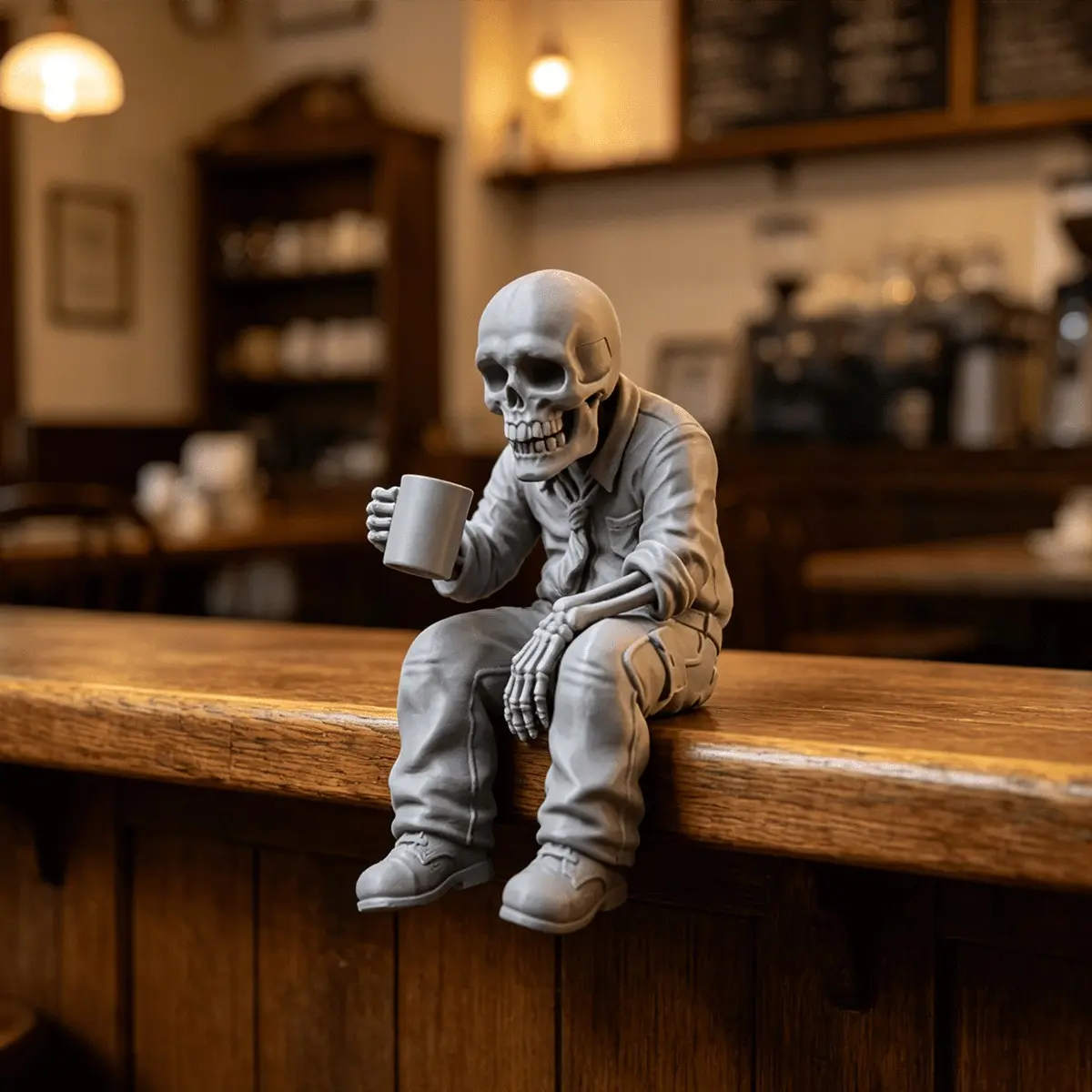 Office Skeleton Decor, Halloween Desk Decoration, Indoor Living Room Shelf Ornament, Office Seating Pose Skull Home Decor, Festive Tabletop Accent, Desktop Ornaments