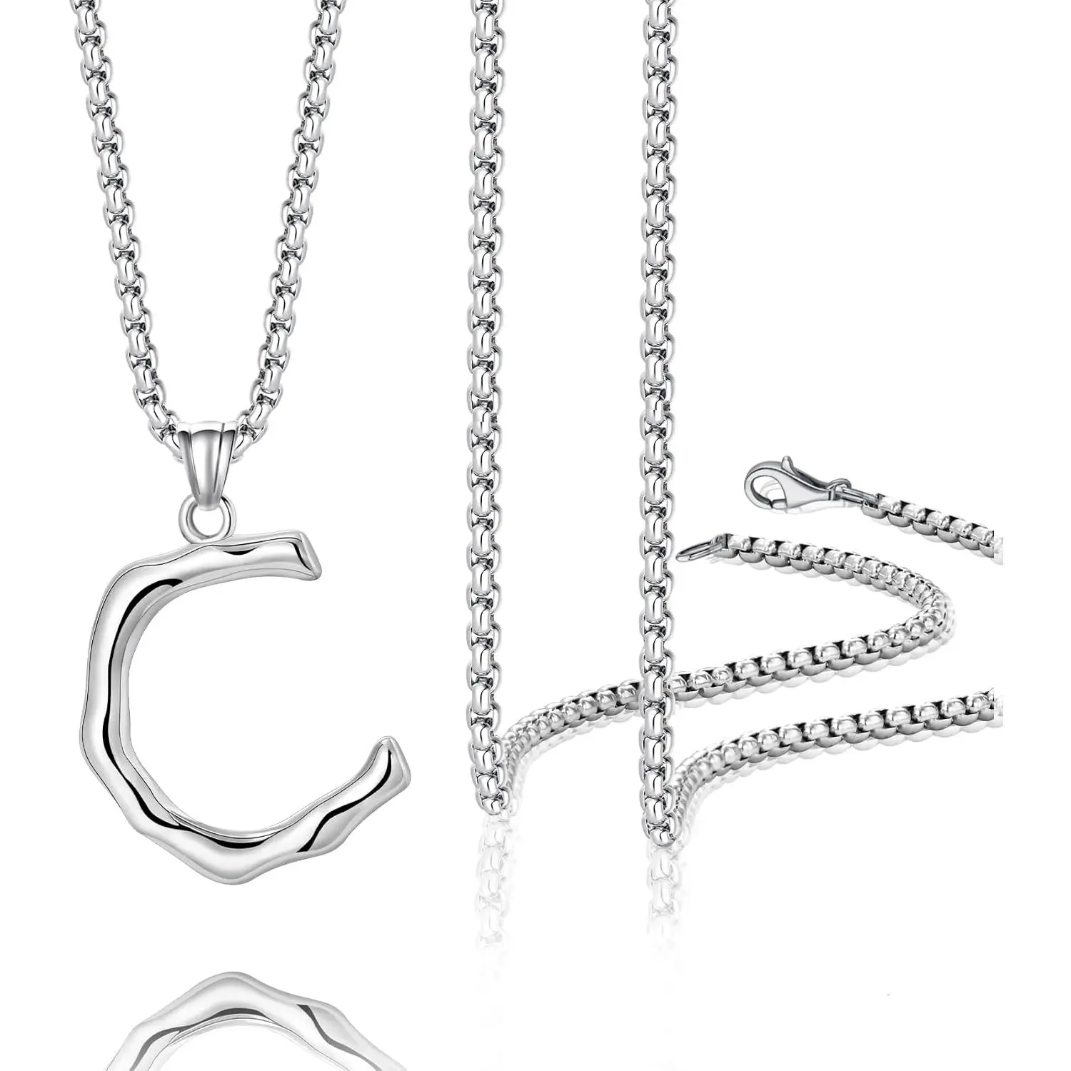 A-Z Letter Pendant Necklace Mens Womens