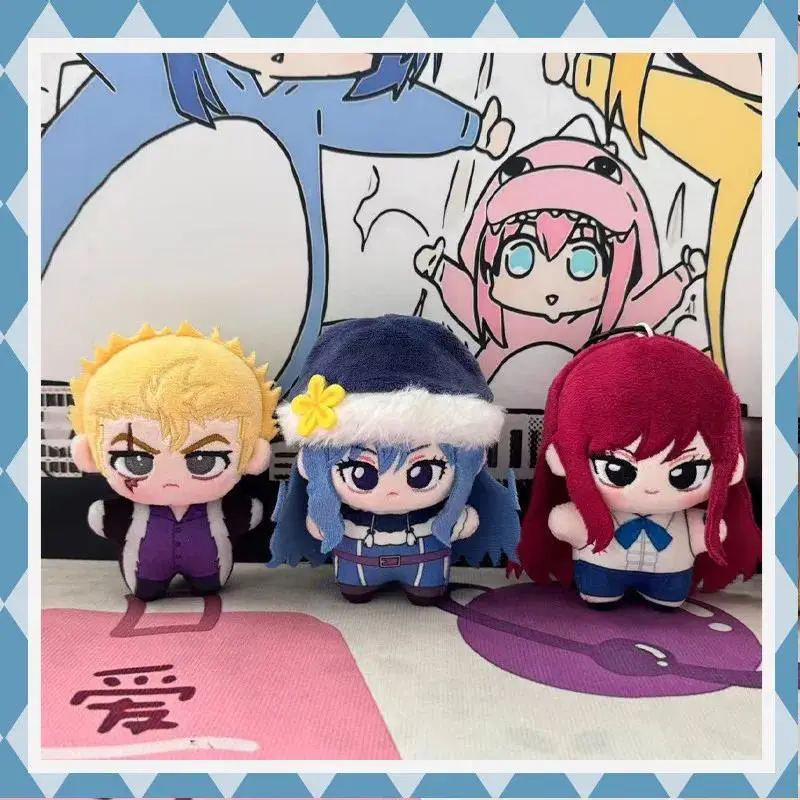 10cm 100% New Fairy Tail Anime Figure Plushies 3-Piece Set (Laxus Dreyar, Erza Scarlet, Juvia Lockser) - Classic Novelty Toy, Birthday Gift for Anime Fans, Pillow Companion