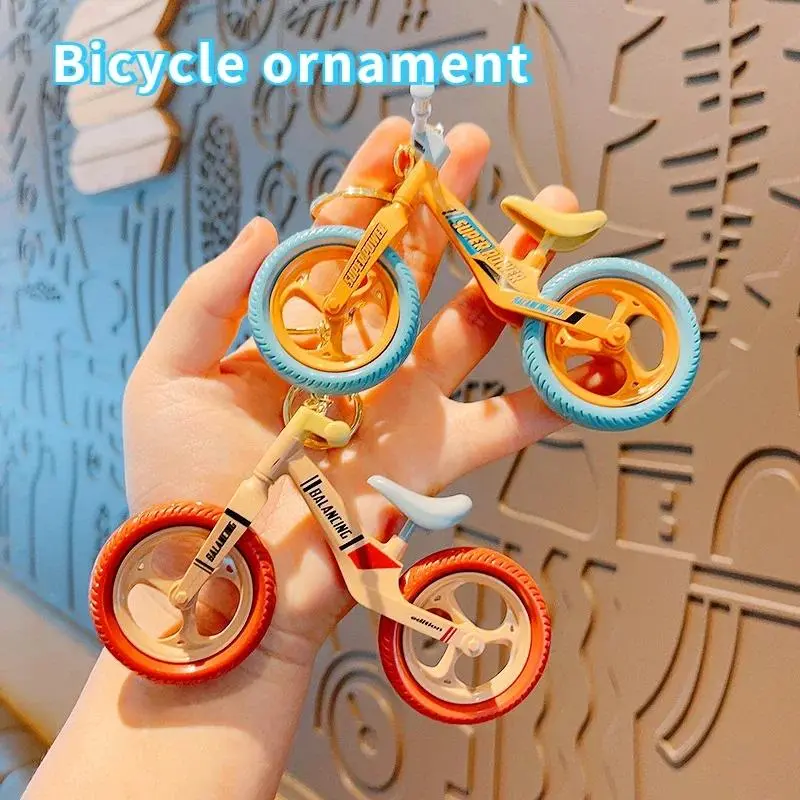1PC Creative sliding bicycle pendant keychain hanging decoration small gift ornament bicycle accessory