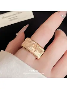 Geometric Circle Woven Open Ring Personalized Fashion High-end Index Finger Ring Retro Luxury Jewelry