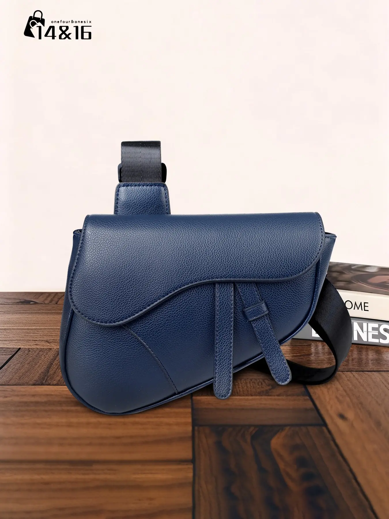 Men's Crossbody Bag, Casual Fashion Bag, PU Leather Crossbody, Unique Saddle Design, Casual Style, Zipper Closure, Lightweight and Stylish, Ideal for School and Work