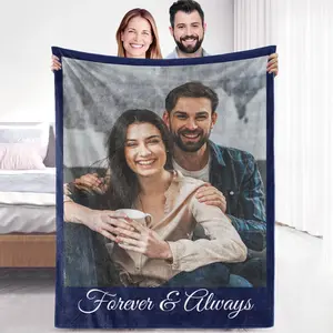 Customized Personalized Blanket - Multi-Size Soft Texture Textile Gift for Partners, Ideal for Christmas Occasions
