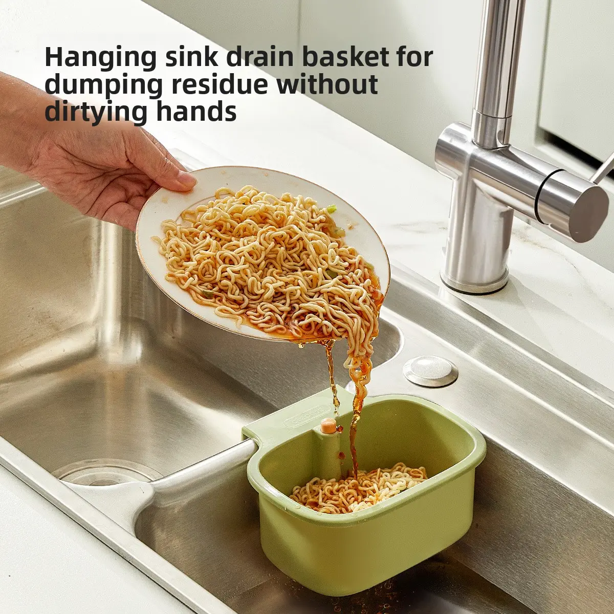 Wall-Mounted Sink Drain Filter Basket, Press Type Multifunctional Food Residue Separator, Portable Kitchen Washing Drain Strainer