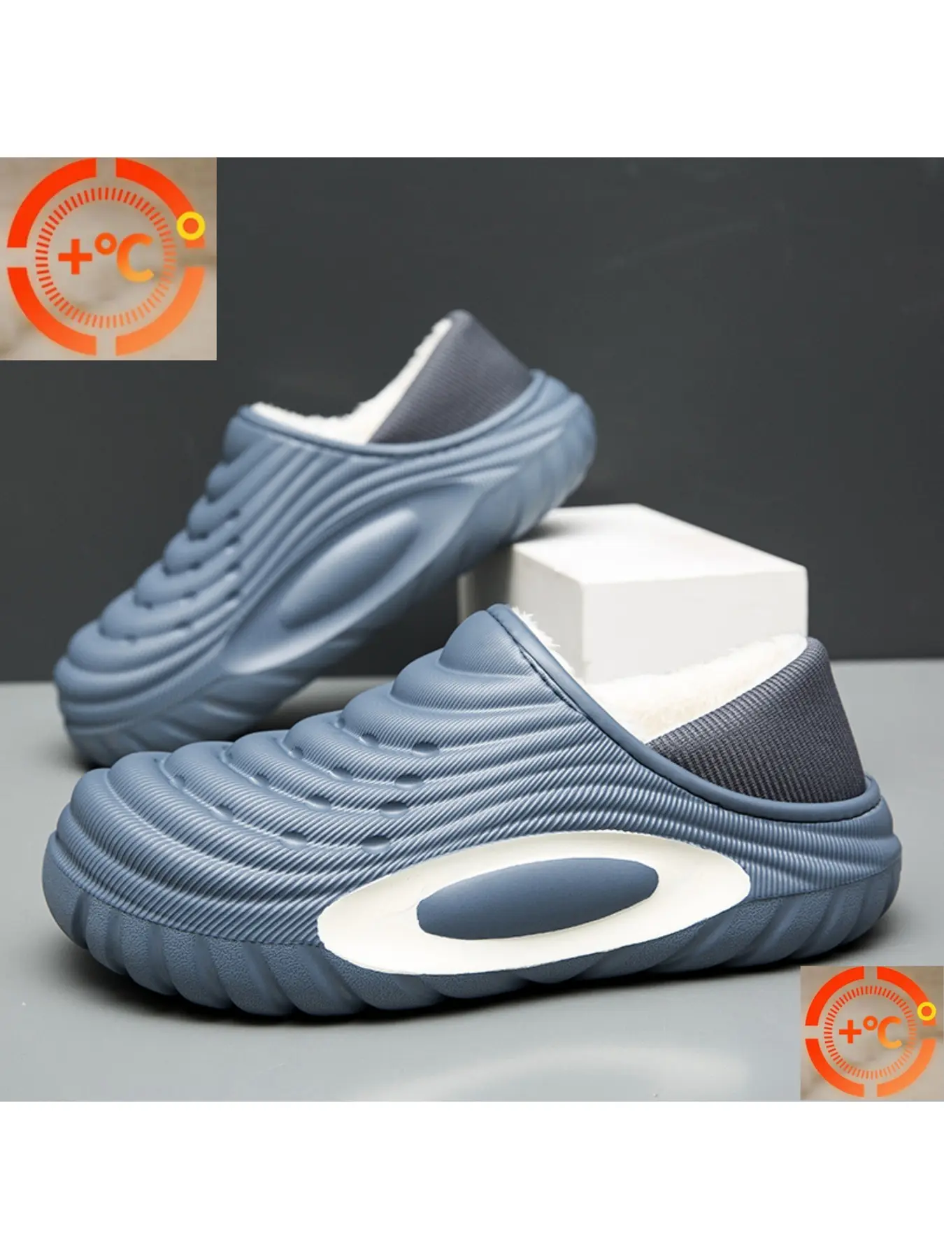 Matching Couple Fleece Lined Platform Clogs, Chunky Thick Sole Non Slip EVA Slip On Shoes, 2-Way Wear Trendy Y2K Indoor Outdoor Winter Clogs for Men Women Footwear