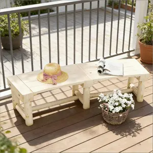 AobtkelSemicircular Round Outdoor Bench,Wooden Garden Bench On-Site