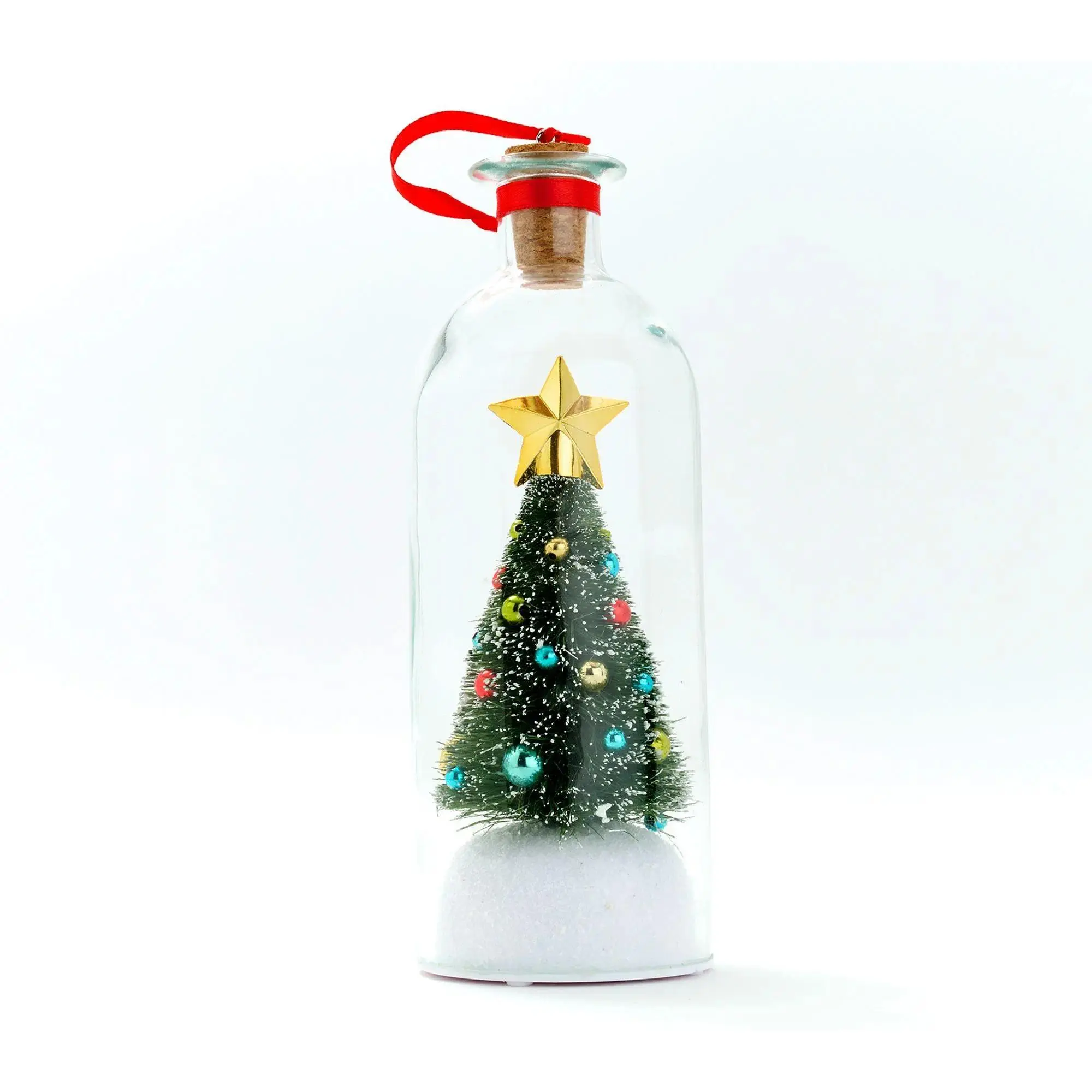 8" Recordable Christmas Tree Message in a Bottle, Personalized Holiday Gift with LED Light, Voice Recording Xmas Decor & Ornament for Family, Friends, Kids