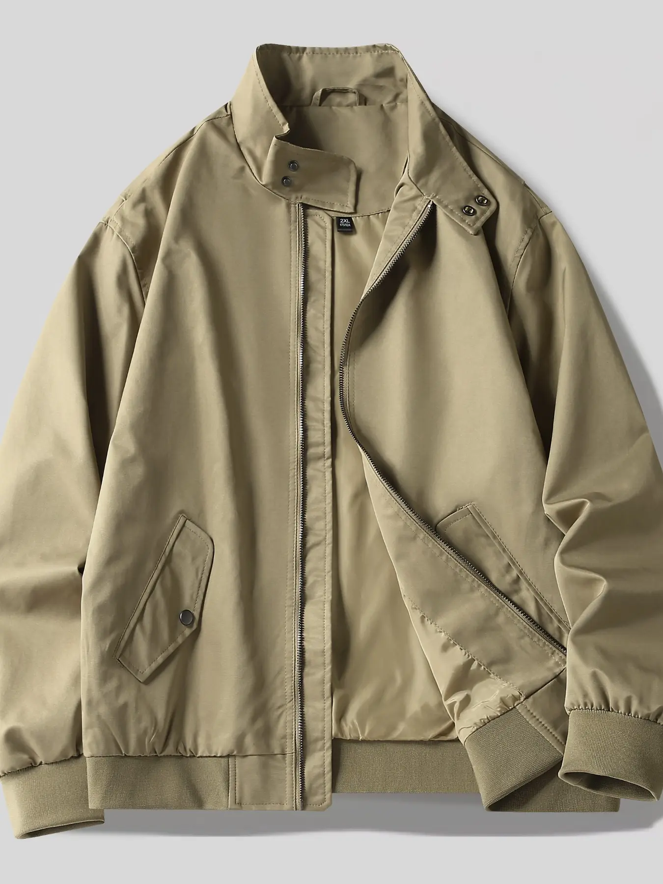 Men Vintage Harrington Jacket Spring Autumn Stand Collar Casual Windbreaker Male Daily Outdoor Lightweight Short Coat Streetwear