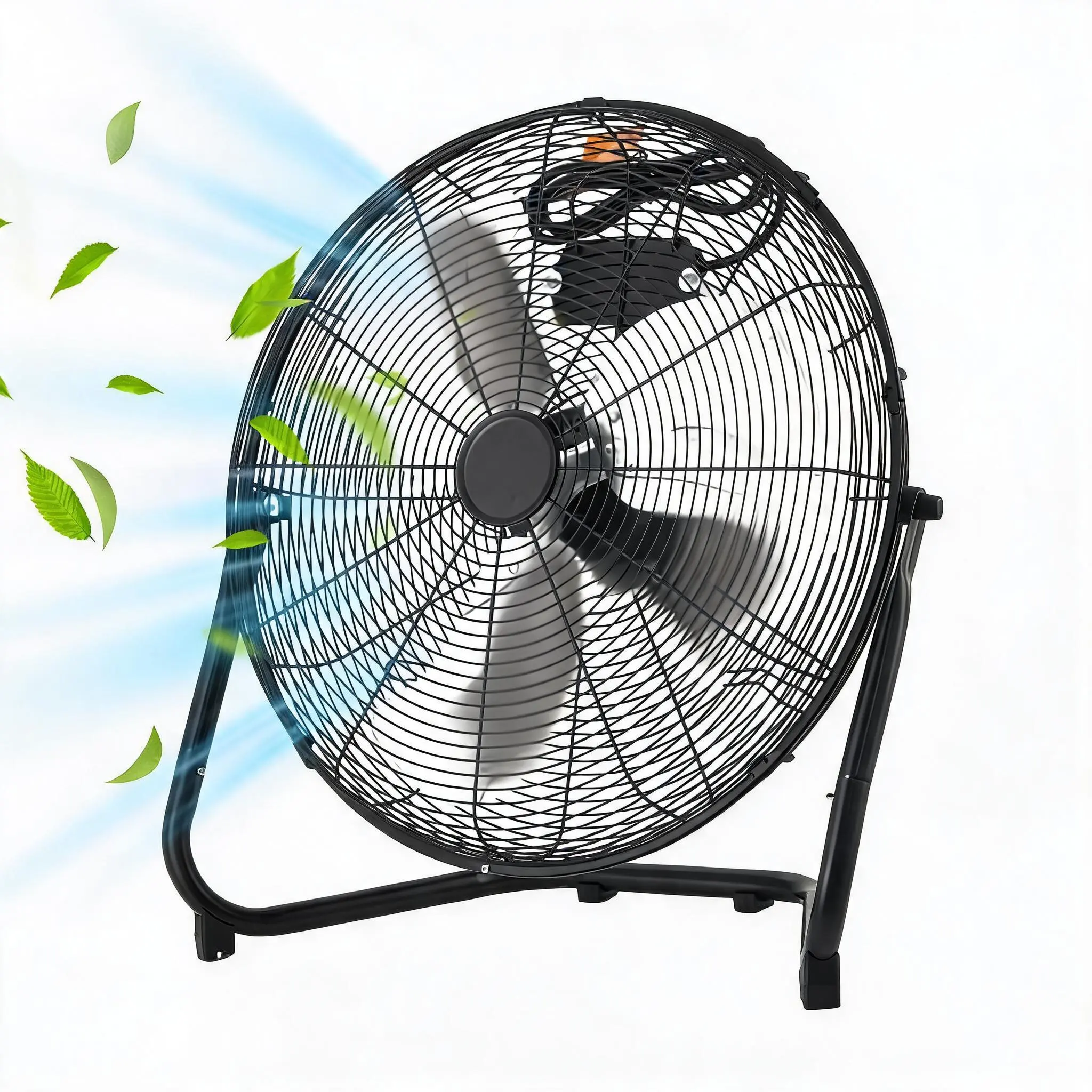 12/18/20 Inch High Velocity Floor Fan, All-Metal Aluminum Alloy Portable Floor Fan with 3 Speeds, 120V Powerful Air Circulator Fan for Garage, Workshop, Home, Bedroom, Gym & Industrial Use,Black