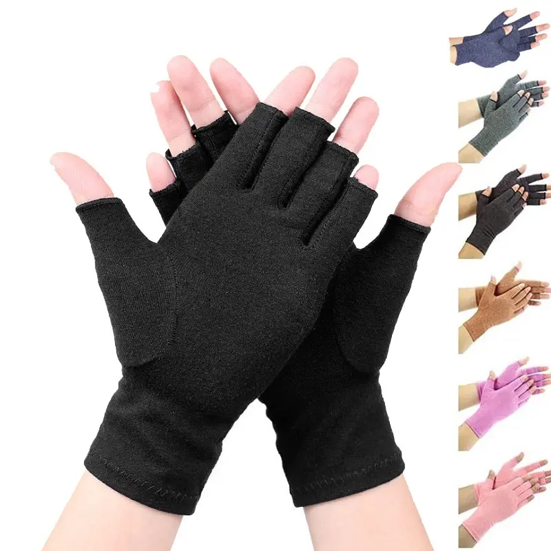 Breathable Half Finger Compression Hand Sleeves Soft Elastic Open Finger Hand Support Gloves For Arthritis Typing Gaming Housework Workout Daily Hand Muscle Comfort And Flexible Movement