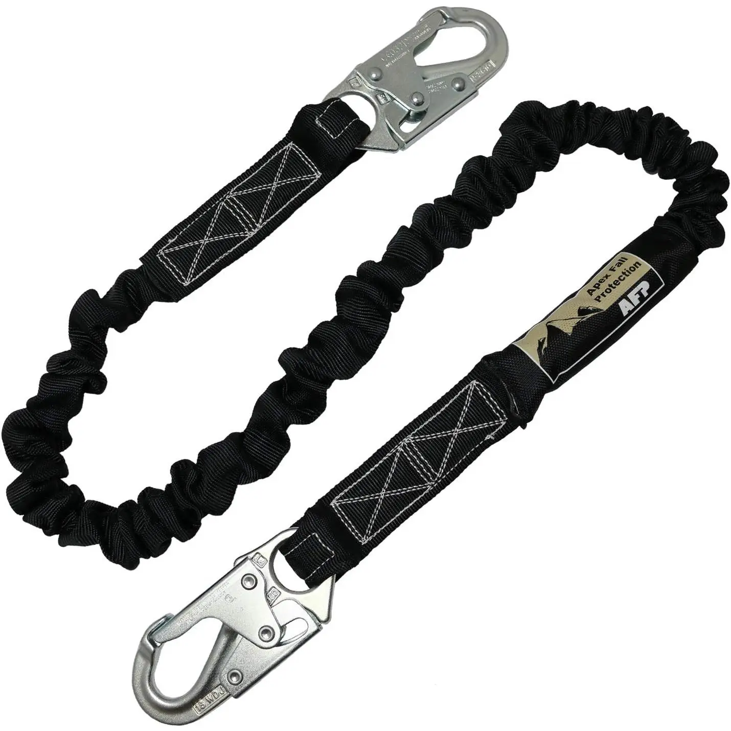 AFP 6 FT Single Leg Internal Shock Absorbing Safety Lanyard with Dual Snap