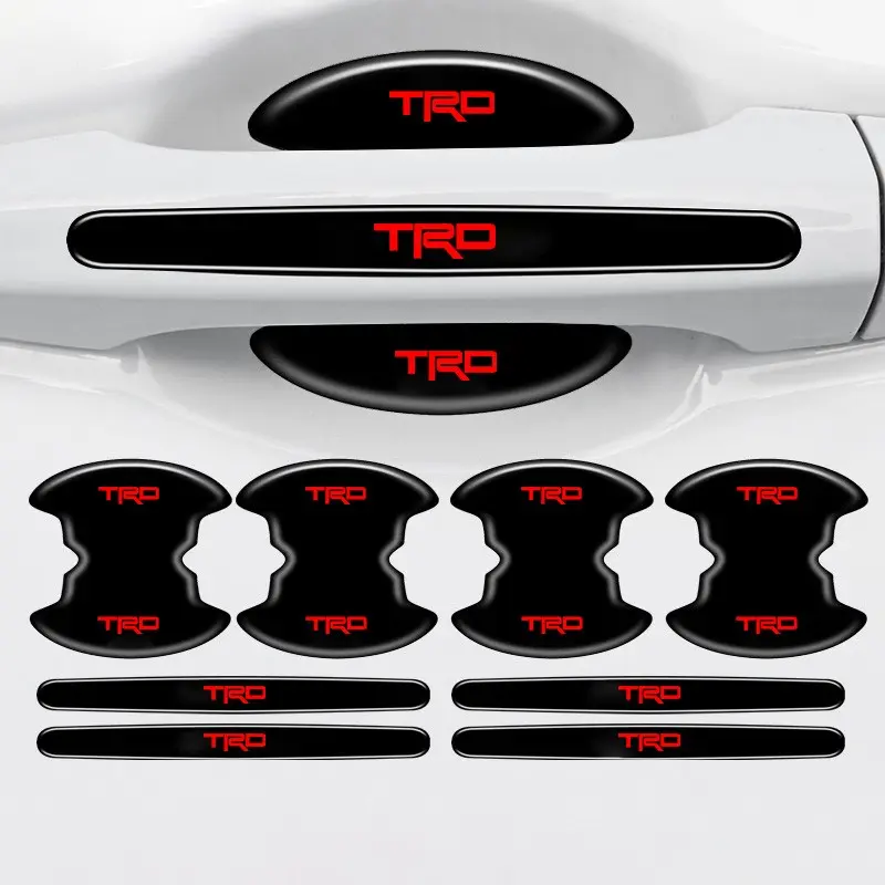 High-Quality Car Door Handle Anti-Scratch Protector Stickers, for Toyota Trd Pro Corolla Yaris Chr Auris Rav4 Prius, Car Accessories