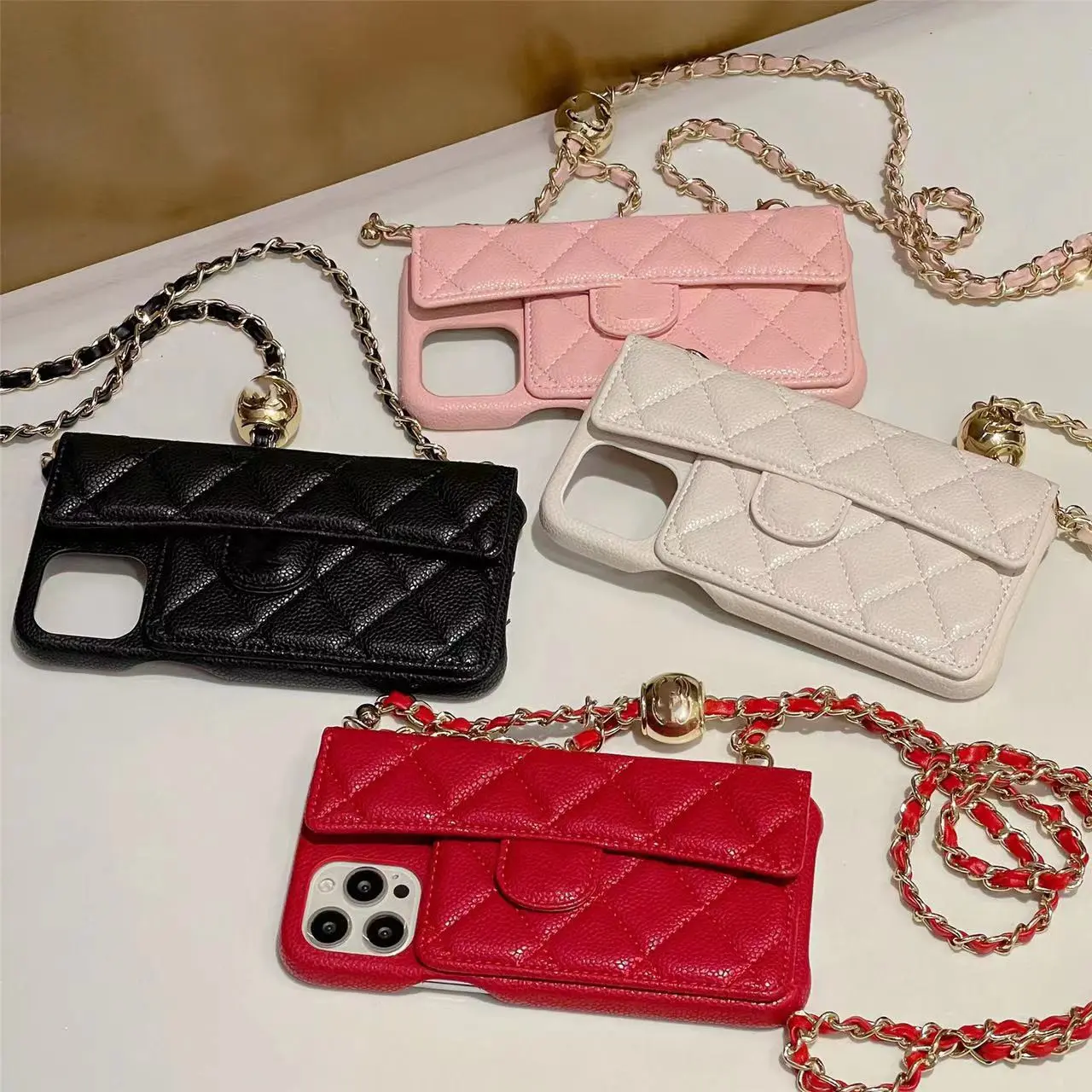 New stylish diamond-pattern crossbody case for iPhone 17/16 Pro Max with lanyard, half-cover protective case