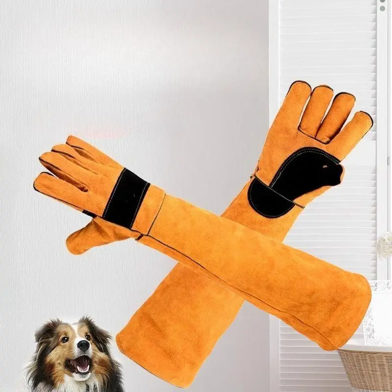 Women's Thick Anti-Bite Anti-Scratch Protective Pet Gloves, Unisex Handwear for Dog & Cat Training, Bathing