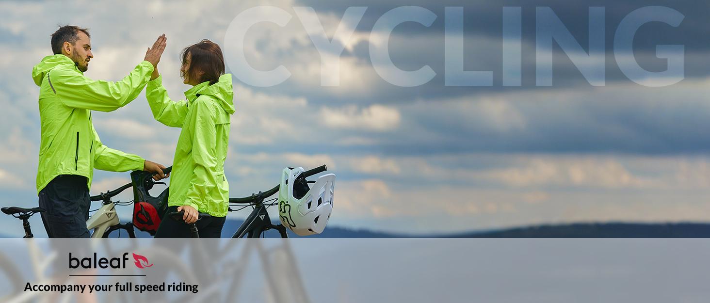 Baleaf Mens Waterproof Rain Jacket Lightweight Packable Windbreaker Hooded Reflective Coat Running Cycling Hiking Gear