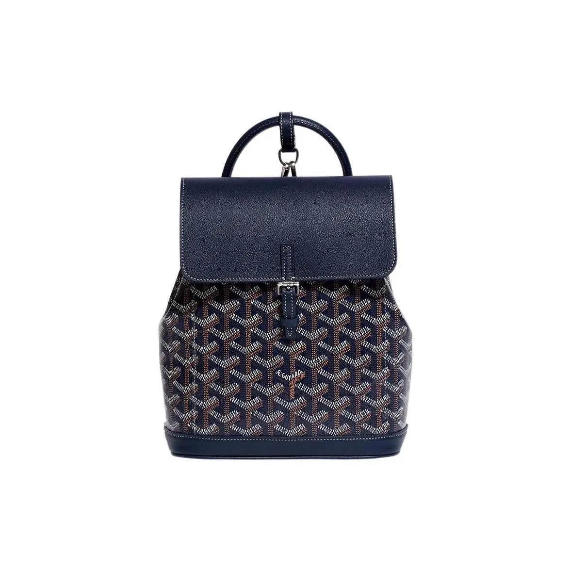 Goyard Alpin Monogram Canvas and Leather Backpack with Detachable Adjustable Strap – Unisex Mini Backpack in Navy Blue