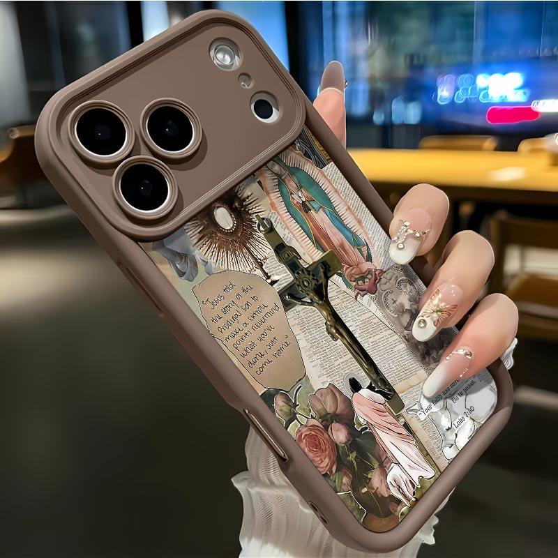 Mary ofthe Cross Soft&Flexible TPU Silicone Phone Case For iPhone 17 Pro Max AIR 16 15 14 13 12 11 Plus XSMAX Cases Durable|Shockproof|Full Camera Protection|Anti-Scratch|Anti-Fingerprint|Slim Fit|Gift For Girlfriend/Men/Women