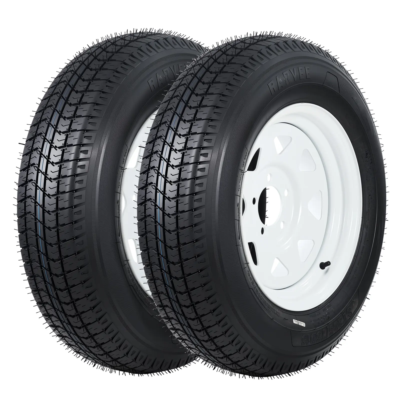 No more worrying about a flat mid-trip. 2-Pack Trailer Tire & Wheel Set – Mixed Sizes (5.30-12 & 4.80-8), Pre-Mounted, Load Range C – Fits Utility, Boat, Camper & Travel Trailers