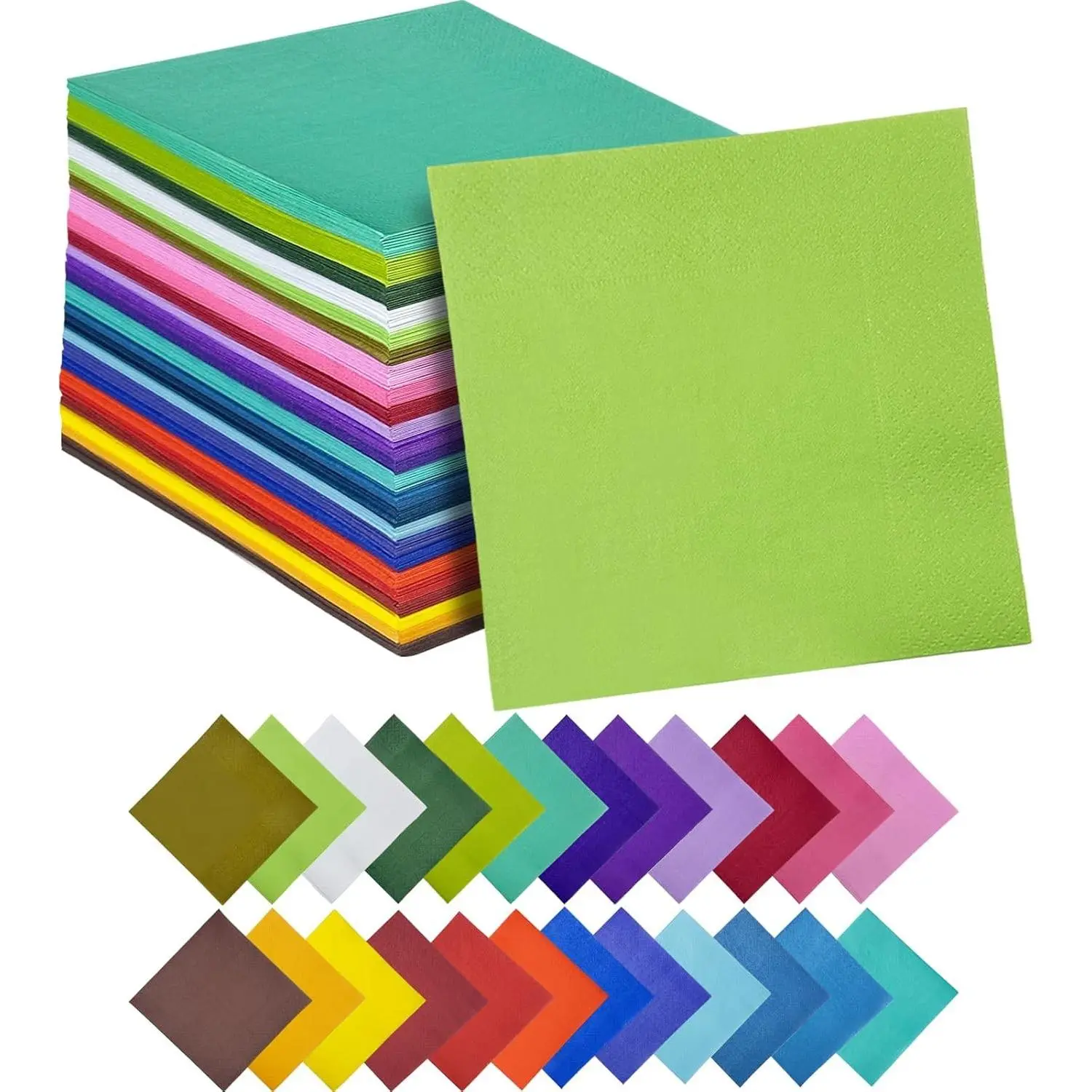 24 Colors Cocktail Napkins 5 * 5inch Disposable Beverage Napkin Paper for Cocktail, Wedding, Dinner, Birthday Party Dessert Wine Paper Napkins（ 120 Count）