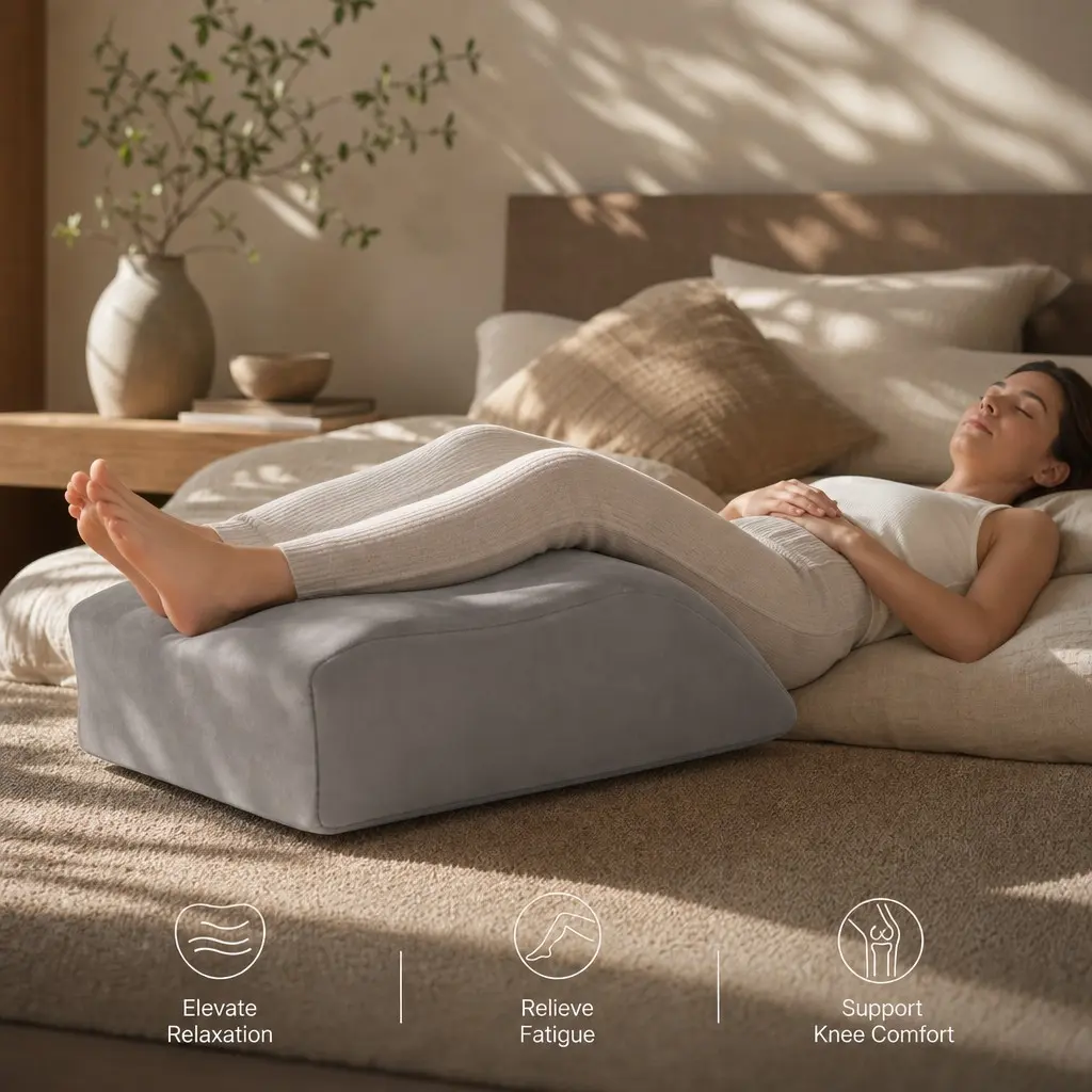 Inflatable Trapezoidal Leg Rest Pillow, Elevated Wedge Cushion for Bed Sleeping, Relieves Knee Pain & Fatigue, Comfortable Design