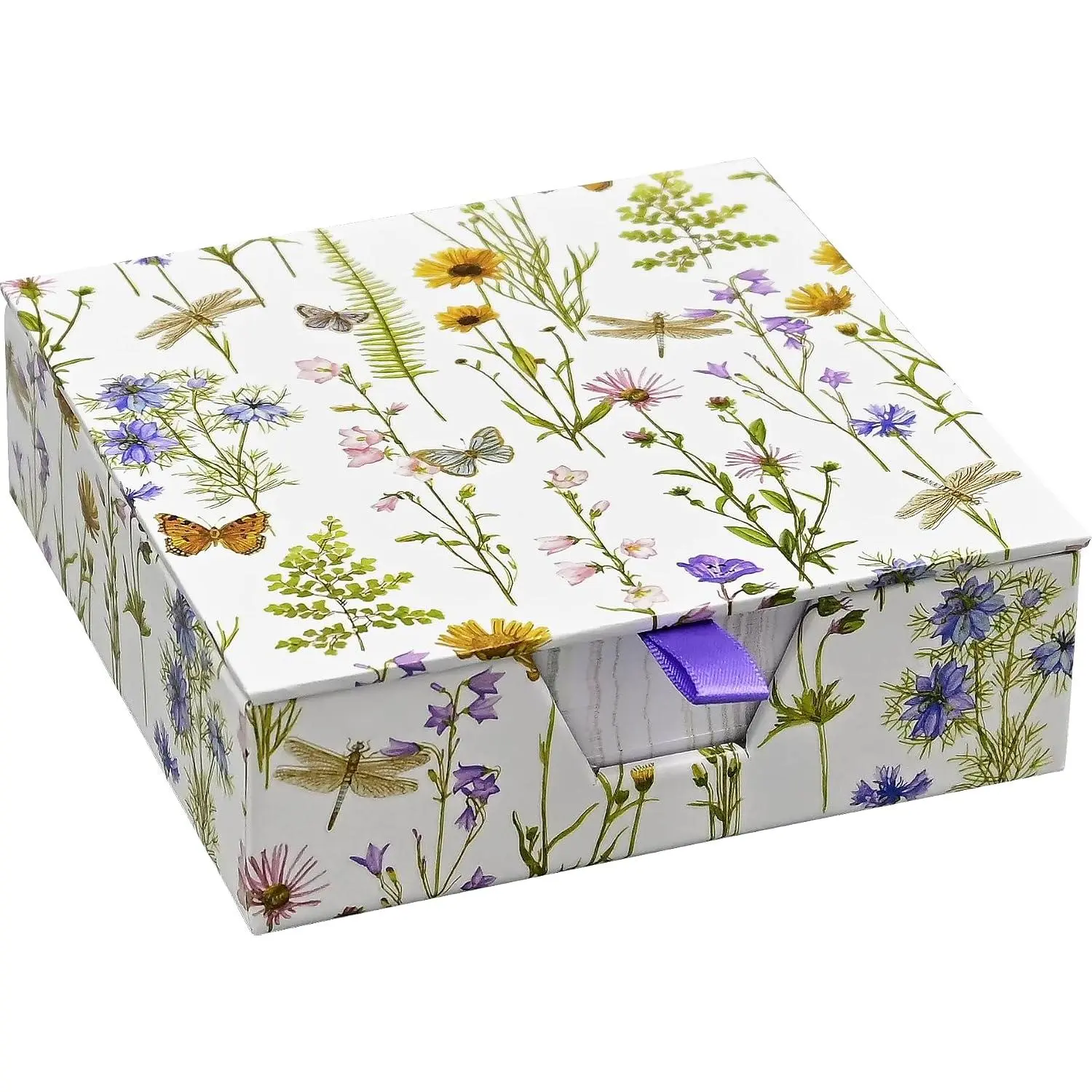 Wildflower Garden Desk Notes - Hardcover, 250 Sheets, Butterfly Theme, Foil Accents, Ideal for Office Users