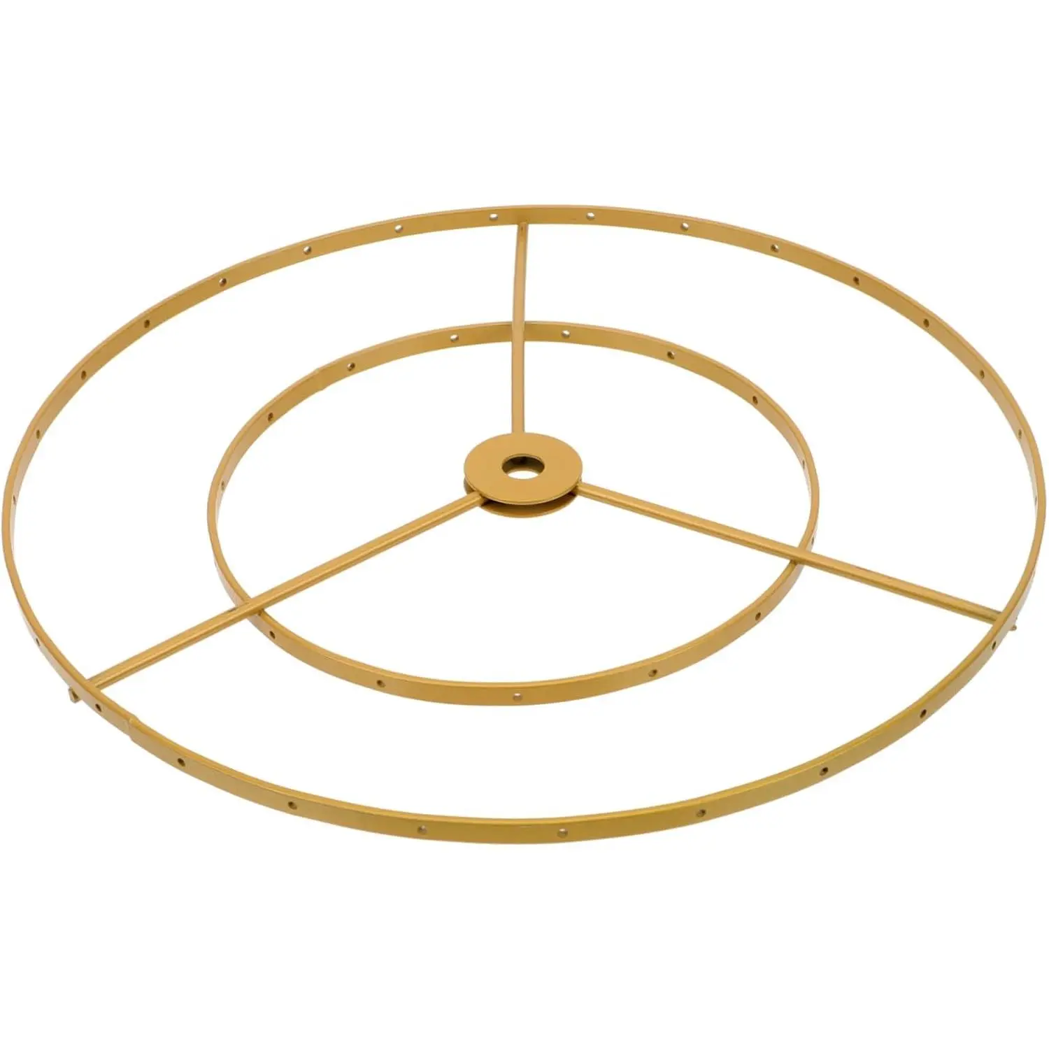 Double-Layer Metal Ring Chandelier Lampshade Frame - E27 Base, 13.77in, DIY-Friendly Indoor Craft-Style Ceiling Light Holder, Decorative Accessory for Bedroom, Office