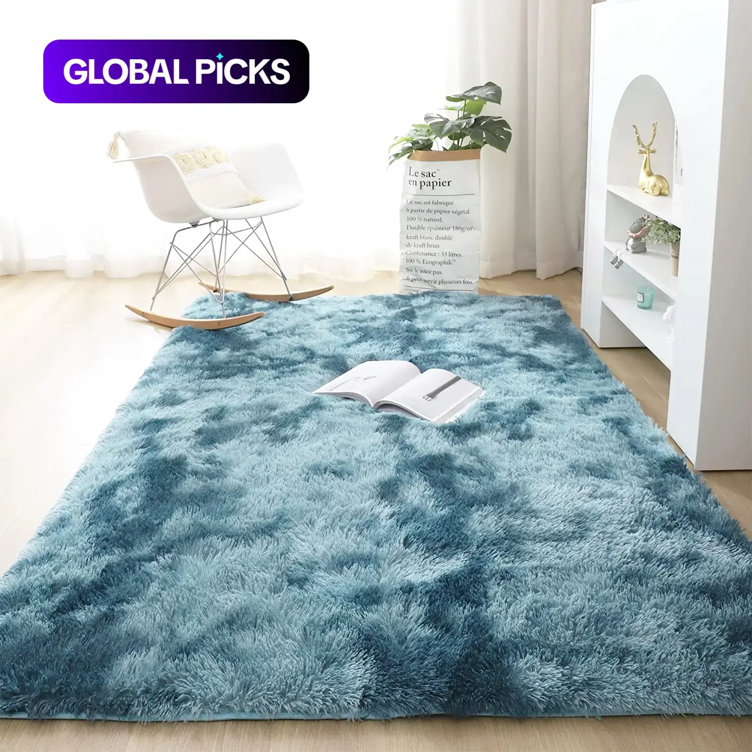 Solid Color Faux Fur Rug, Decorative Area Rug, Fluffy Area Rugs, Soft Plush Contemporary Carpet for Living Room and Bedroom Home Decor #GLOBAL PICKS