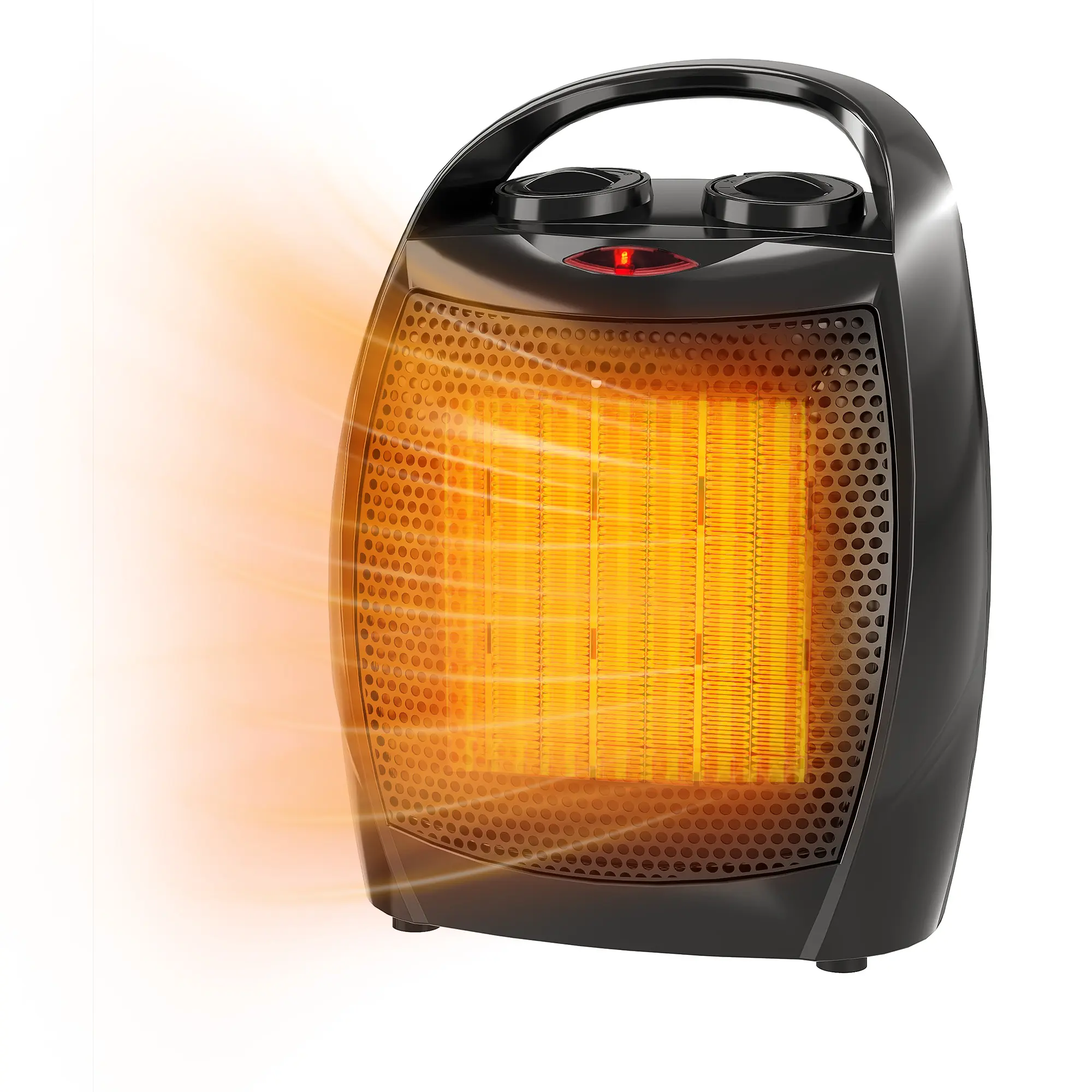 1500W/750W Portable Ceramic Heater Fan with Thermostat, Safe Quiet Heating & Cooling Modes, Suitable for Spaces Up to 200 Sq Ft, Ideal for Office, Desktop and Bedroom