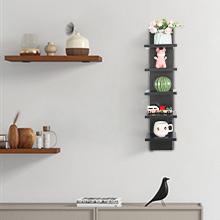 1=5 Tier Shelvesl, Vertical Column Wall Decor Mount Floating Shelves for Bedrooms, Living Rooms, Natural Finish Wall Shelf, Black 1=5 Tier Shelvesl, Vertical Column Wall Decor Mount Floating Shelves for Bedrooms, Living Rooms, Natural Finish Wall Shelf, Black