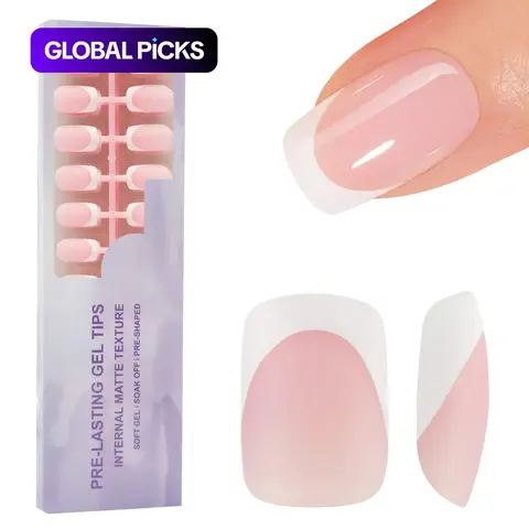 150pcs French Gel Nails, Light Short Square Press-On Nails, Soft Gel False Nails, Manicure Nail Art, Acrylic Dip Extension, DIY Set for Women and Girls, French Tip Nails, Nails Press Ons #GLOBAL PICKS