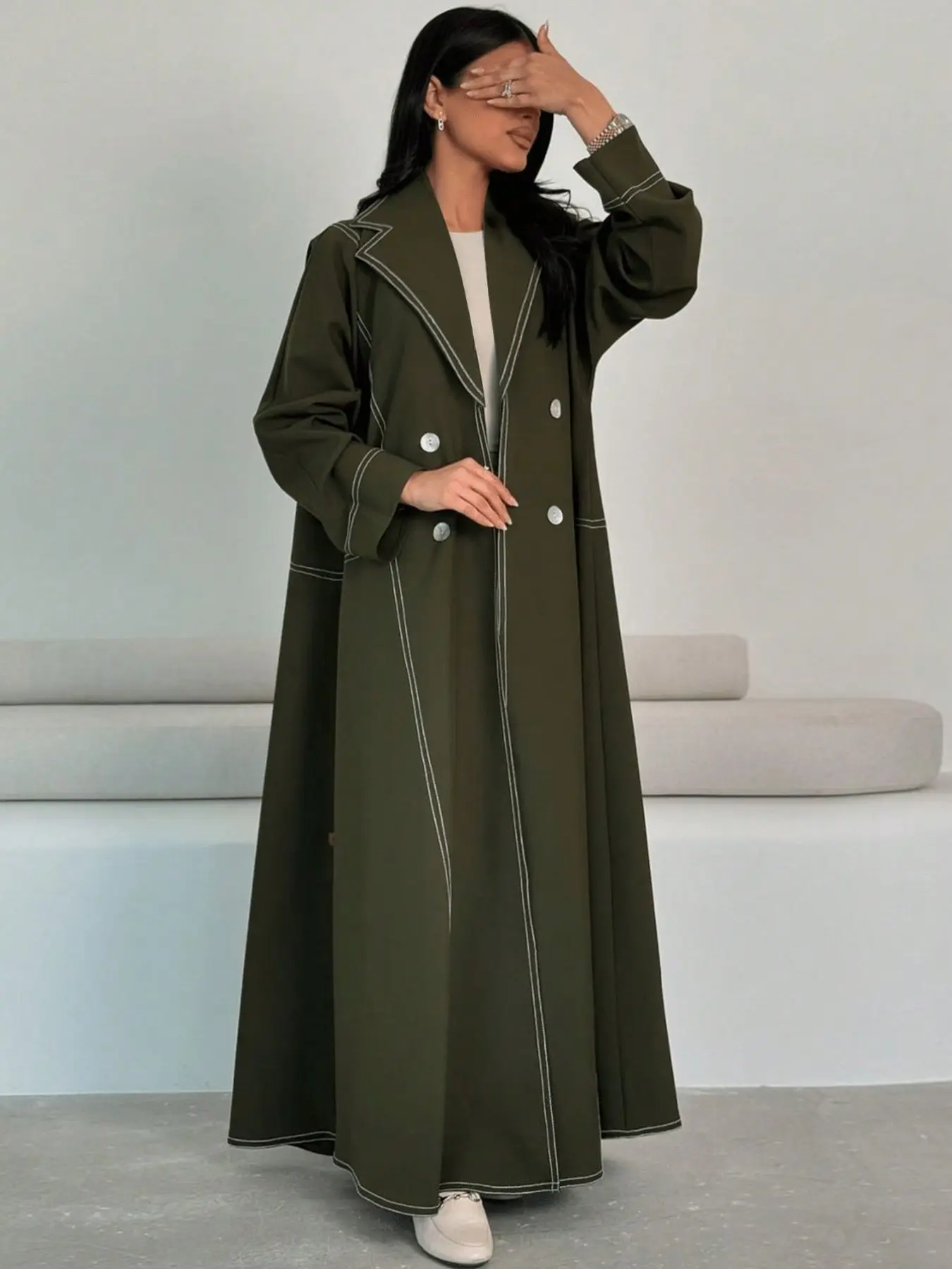 Hafizah Long Sleeve Blazer Outerwear, Loose-Fit Office Wear, Plain Design, All-Seasons, Women's Daily Work Jacket