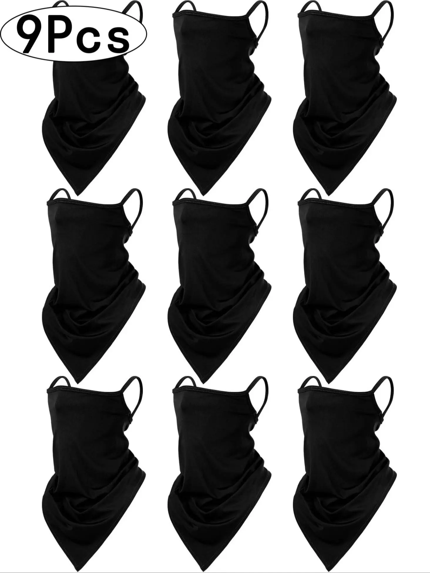 Protection Neck Gaiter Sun Arm Sleeves Set for Hiking Running, Cooling Face Covering Neck Mask and Compression Sleeves to Cover Arms Women Unisex Fit (black)
