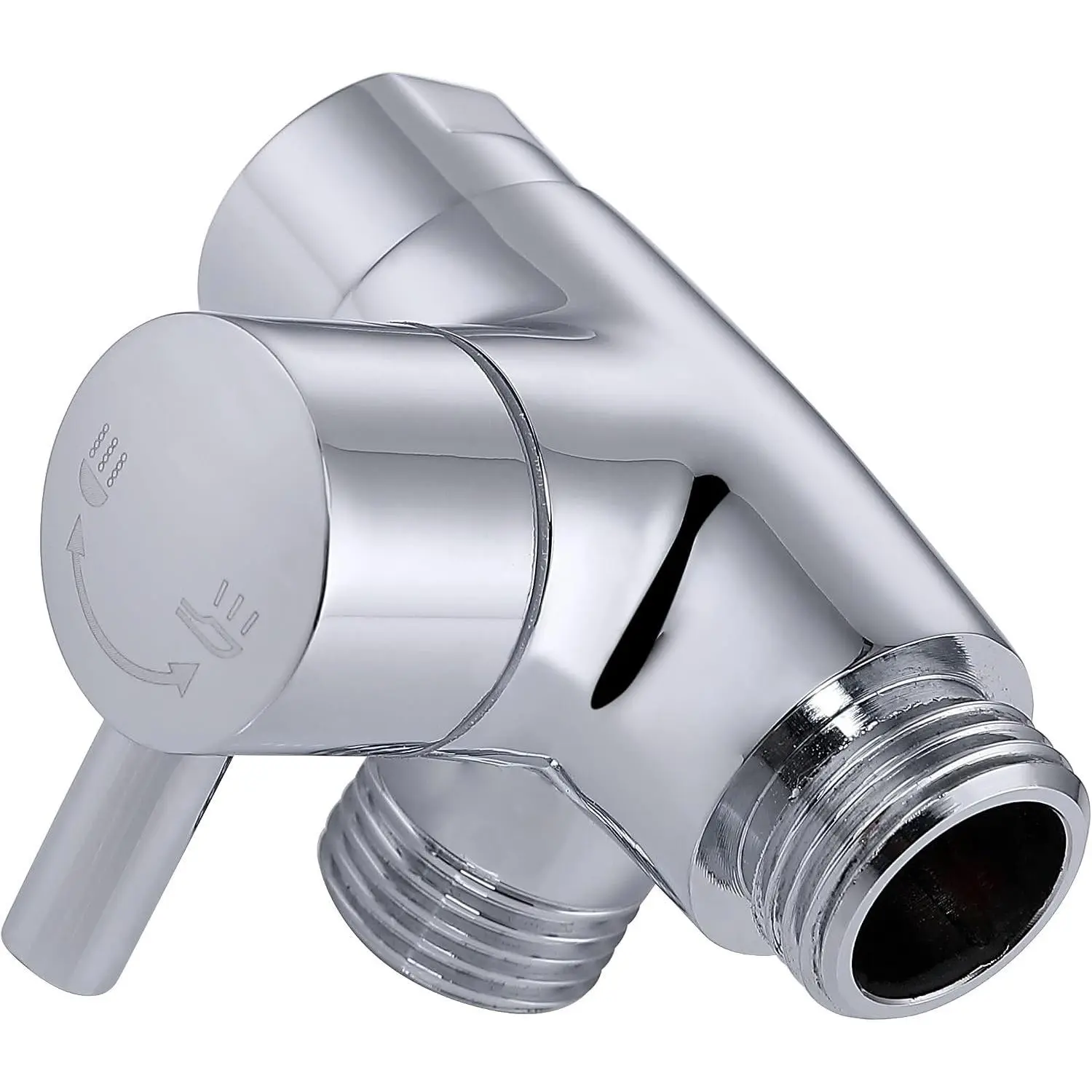 Solid Metal Shower Arm Diverter for Hand Held Showerhead and Fixed  , G 1/2 3-Way Bathroom  Diverter System  Part (Chrome)