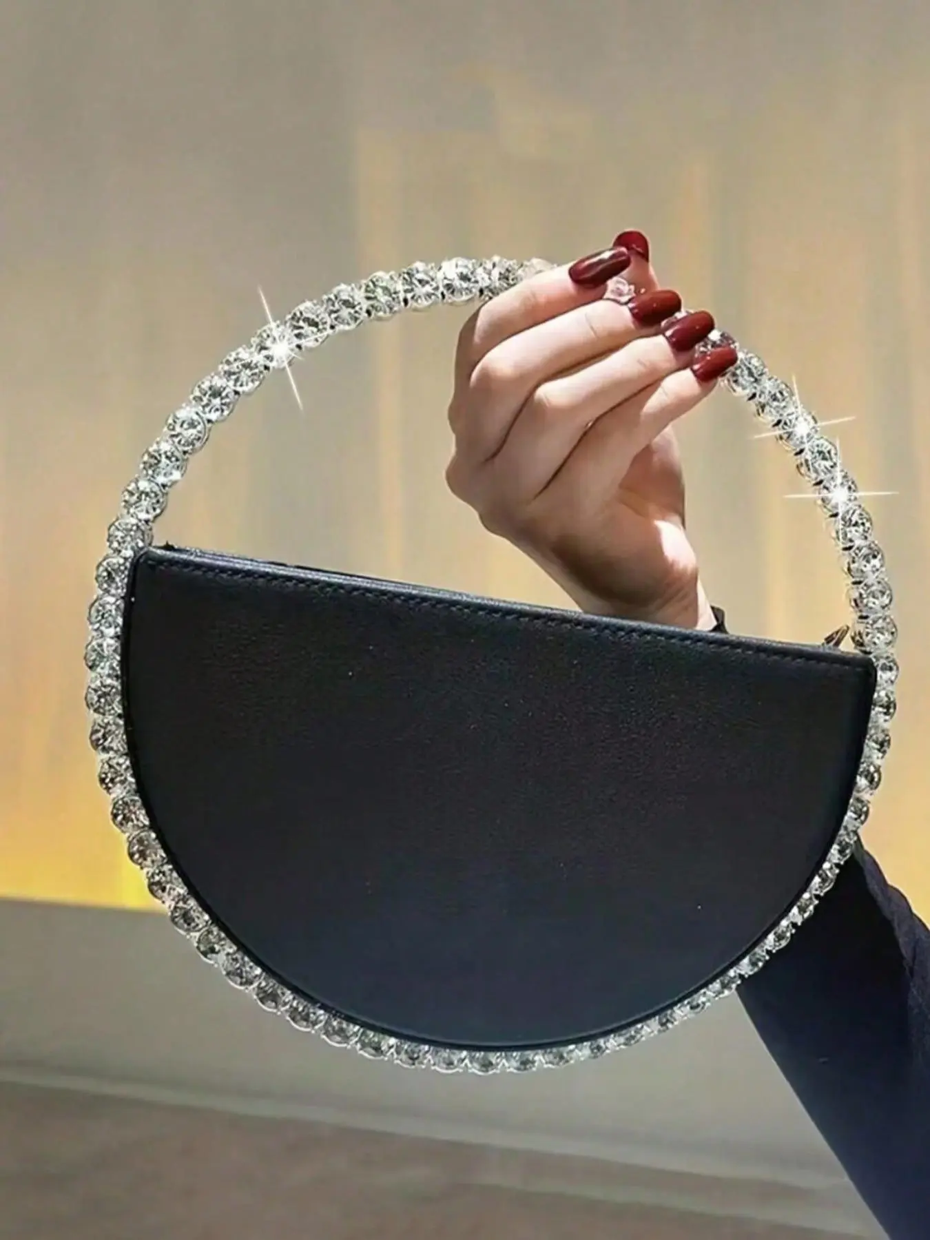 Women's Elegant Rhinestone Decorated Handbag, Elegant Purse, Trendy Exquisite Handbag, Fashionable Handbag for Daily Use, Unique Bags, Women Handbags, Aesthetic Handbag