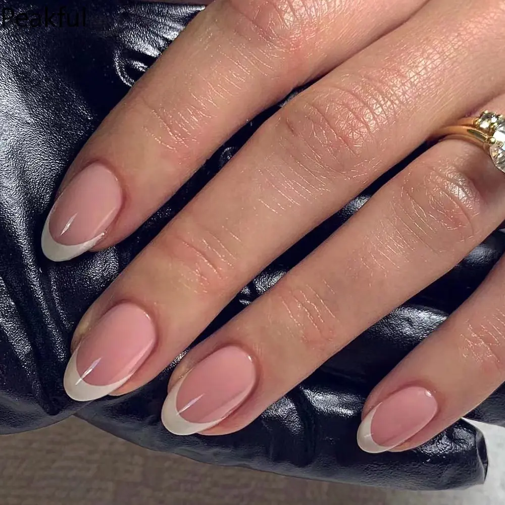 24Pcs Wholesale Classic French Press-On Nails, Short Square False Nails with Timeless White Tips, Reusable Glossy Manicure Kit for Women, Daily Elegance & Quick Salon Look at Home