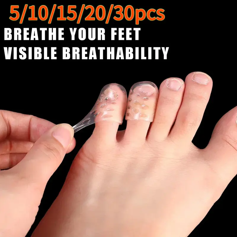 5/10/15/30/30pcs toe protection cover breathable silicone toe protection separated toe wearing shoes anti abrasion joint softening calluses corns cover Toepads