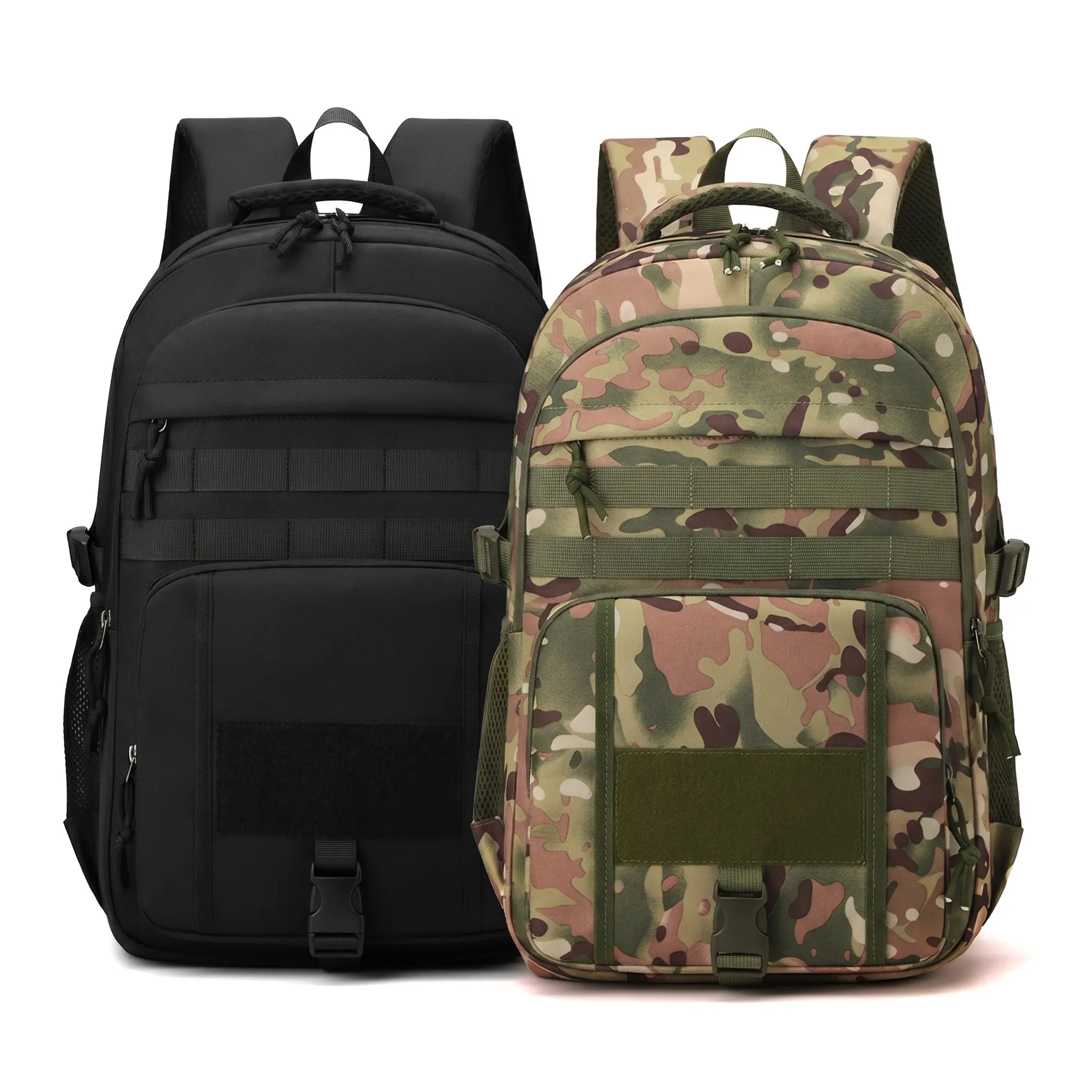 Unisex Lightweight Tactical Look Oxford Cloth Daypack - 20-35L Expandable Capacity, 14in Laptop Compartment, Weight-Reducing Design for Students, Hiking & Casual Outdoor Use, Waterproof, Buckle, Multi-Function, Back To School Haul,back to school
