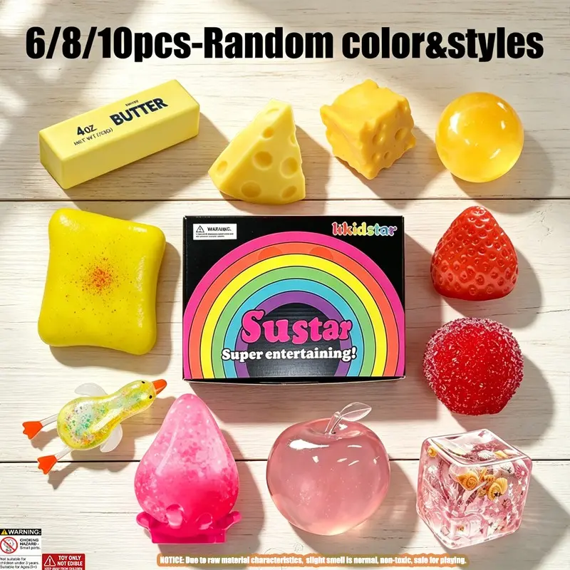 6/8/10-Piece Set Squishy , Malt Sugar Stress Relief Fidget Toys, Sensory Bundle, Creative Slow-Return Squishy, Party Gift, 11 Different Styles