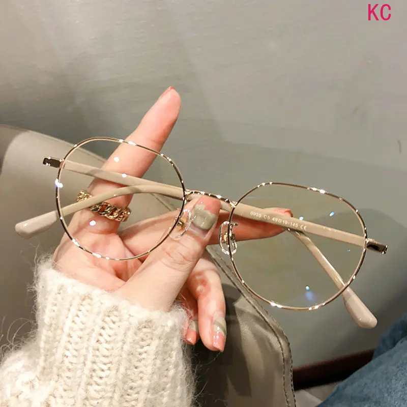 Korean Style Anti Blue Light Eyeglass Frames, Fashion Plain Lenses Optical Glasses For Female Students Daily Wearing