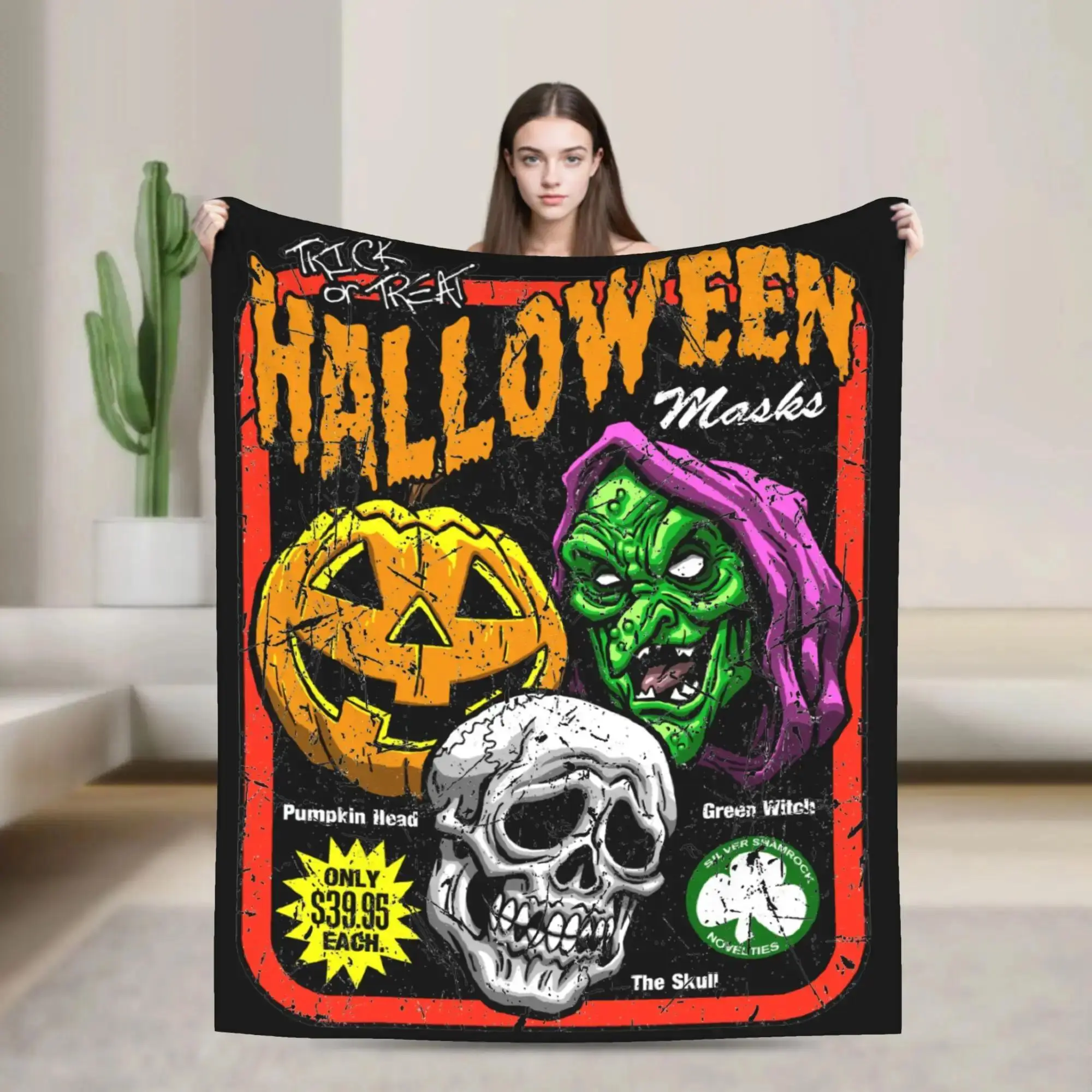 Trust in God Knit Flannel Thin Throw Blanket - Dark Gothic Blankets, Gothic Alt Style, Halloween Print, Cthulhu Lovecraft Occult Theme, Multi-Size, Indoor/Outdoor for Home Couch Bedroom