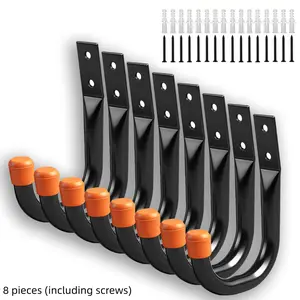 Space-Saving Metal Wall Hook, Large Garage Storage J-Hook, Wall-Mounted Organizer for Tools, Wires, Ladders, Bags