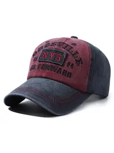New washed cotton baseball cap, suitable for all seasons, denim curved brim sports cap, sun protection and shade duckbill cap