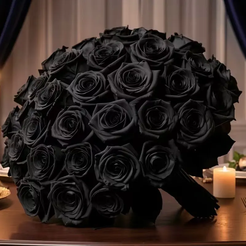 20pcs Artificial Rose Bouquets, Halloween Decor, DIY High-Quality Realistic Roses, Gothic Wedding, Home Office Hotel Decoration