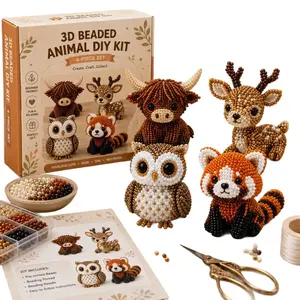 2026 Mini 3D Bead Animal DIY Kit, Cute Bird and Animal Beading Craft Set, Handmade Bead Art Mosaic Tool Box, Stress Relief Gift for Adults and Teens